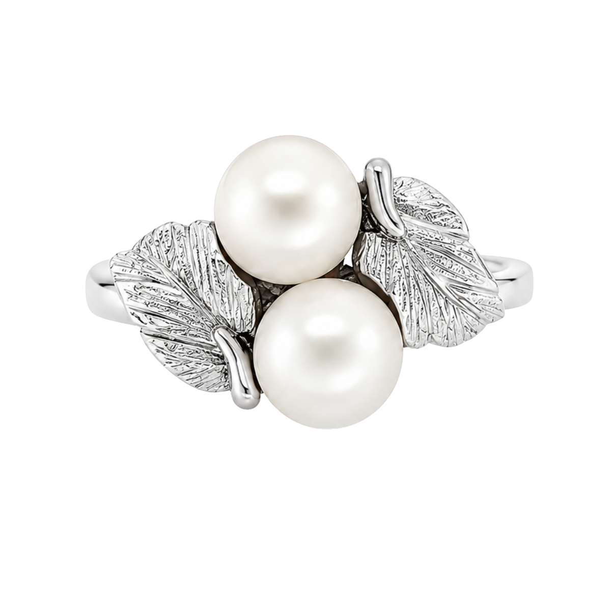 Leaf-Style Akoya Pearl Estate Ring Harris Jeweler Troy, OH