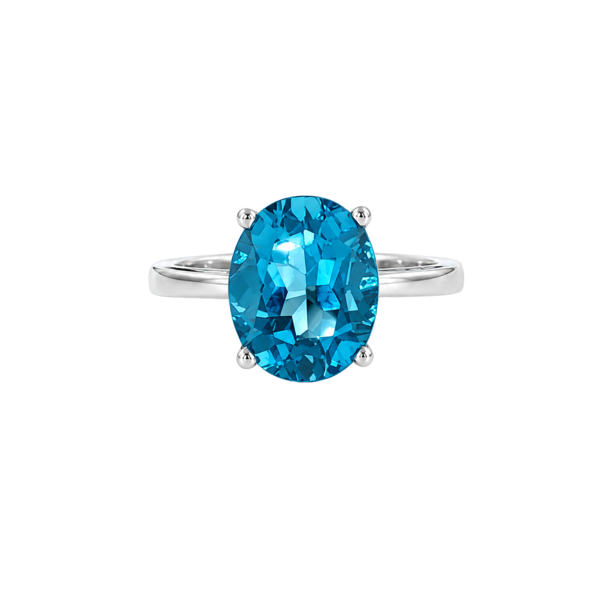 Blue Topaz Solitaire Estate Ring Harris Jeweler Troy, OH