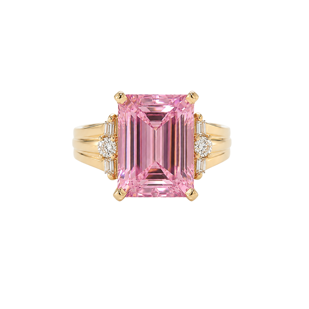 Pink Cubic Zirconia Estate Fashion Ring Harris Jeweler Troy, OH