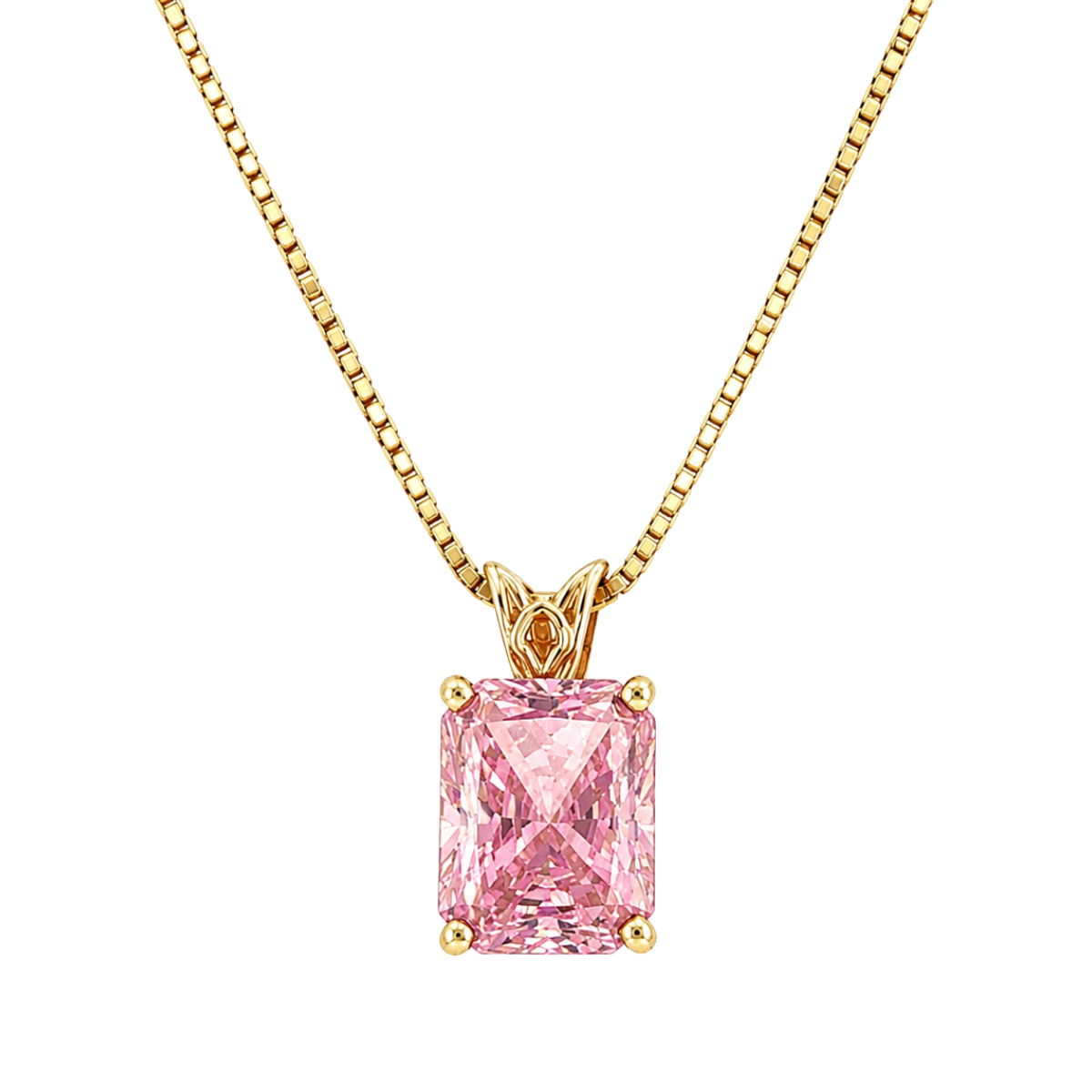 Pink Solitaire Cubic Zirconia Estate Necklace Harris Jeweler Troy, OH