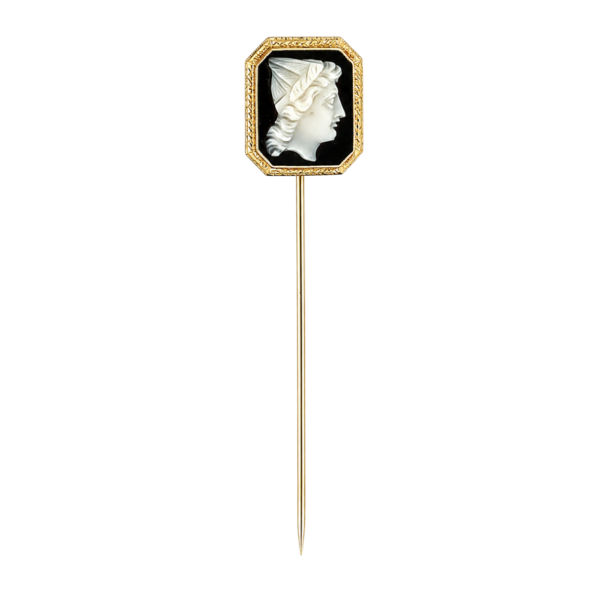 Victorian Antique Roman Cameo Estate Stick Pin Harris Jeweler Troy, OH