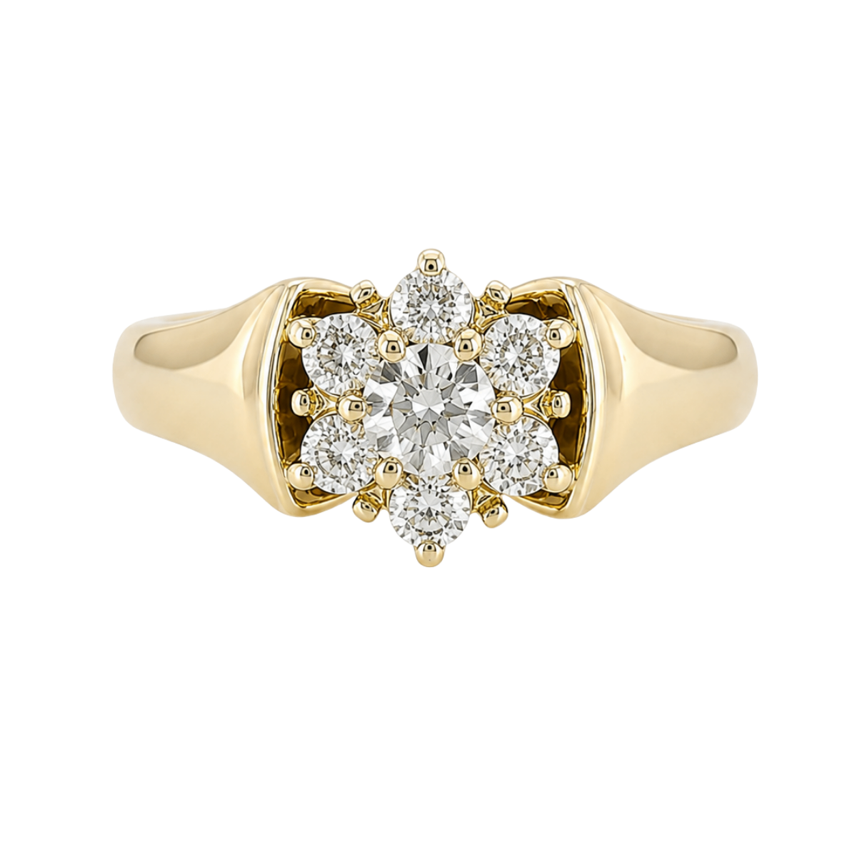 Diamond Flower Cluster Estate Ring Harris Jeweler Troy, OH