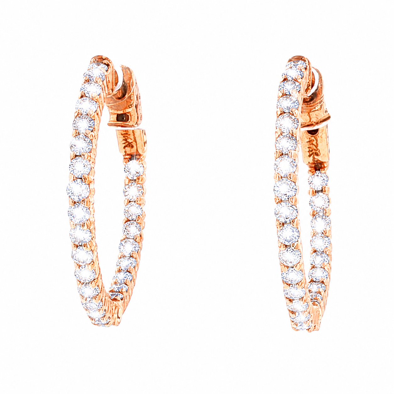 1CTW Inside/Outside Diamond Hoop Earrings Harris Jeweler Troy, OH