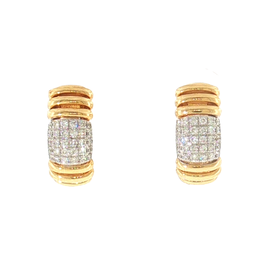 Diamond Textured Hoop Earrings Harris Jeweler Troy, OH