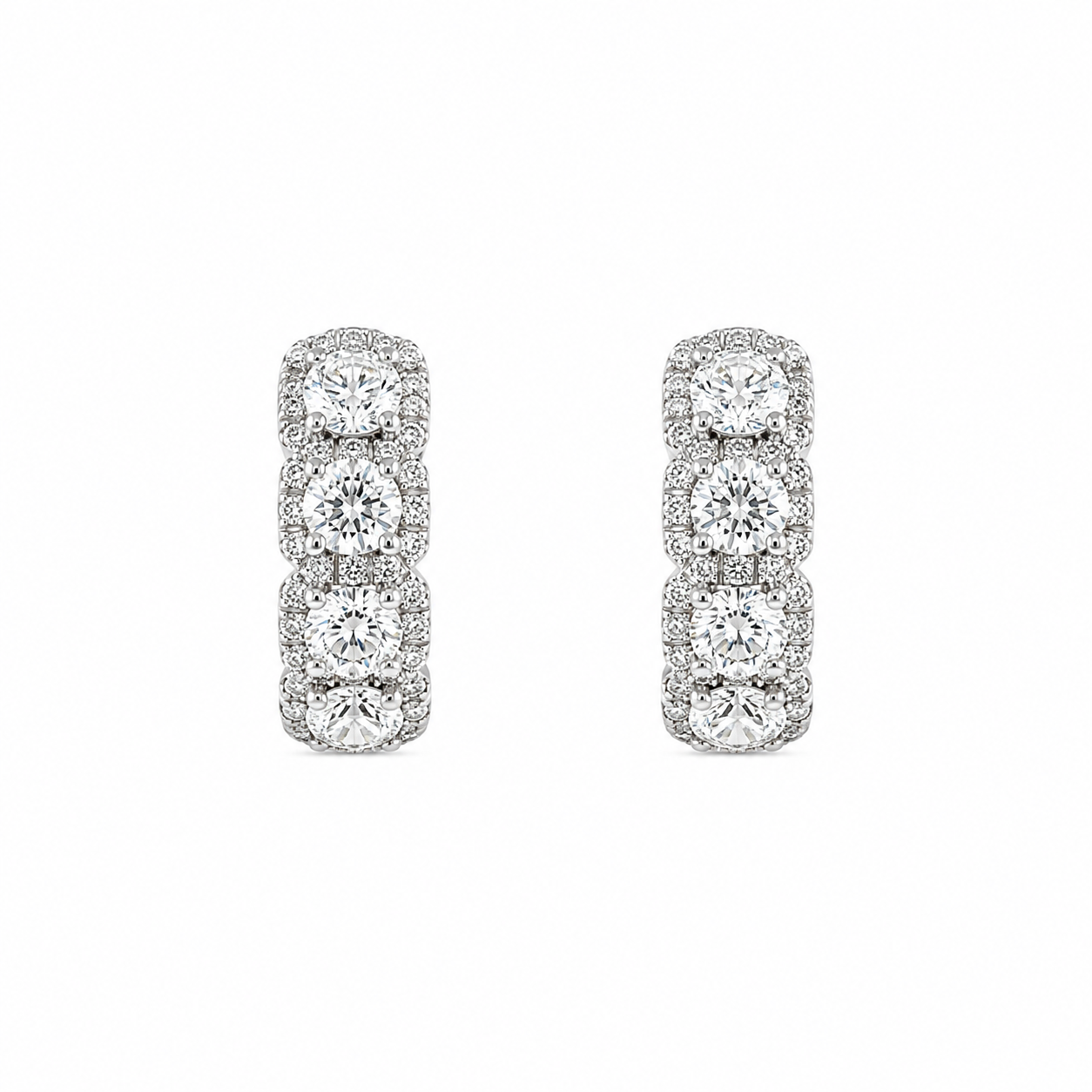 Diamond Halo Hoop Earrings Harris Jeweler Troy, OH