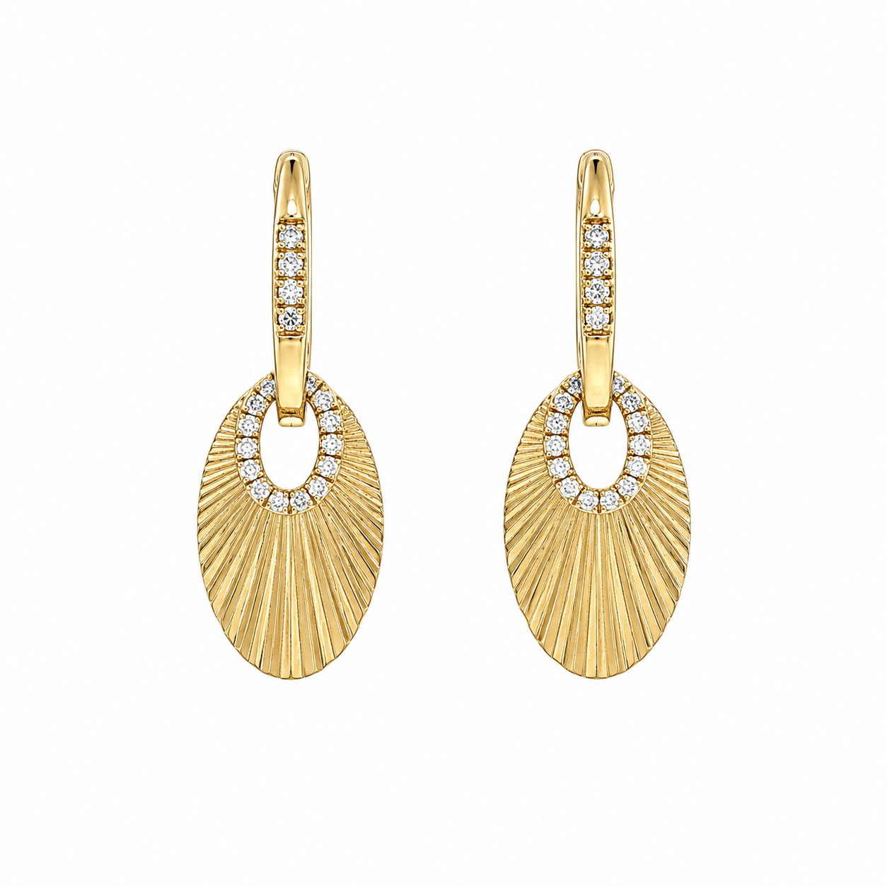 Diamond Fan Dangle Earrings Harris Jeweler Troy, OH