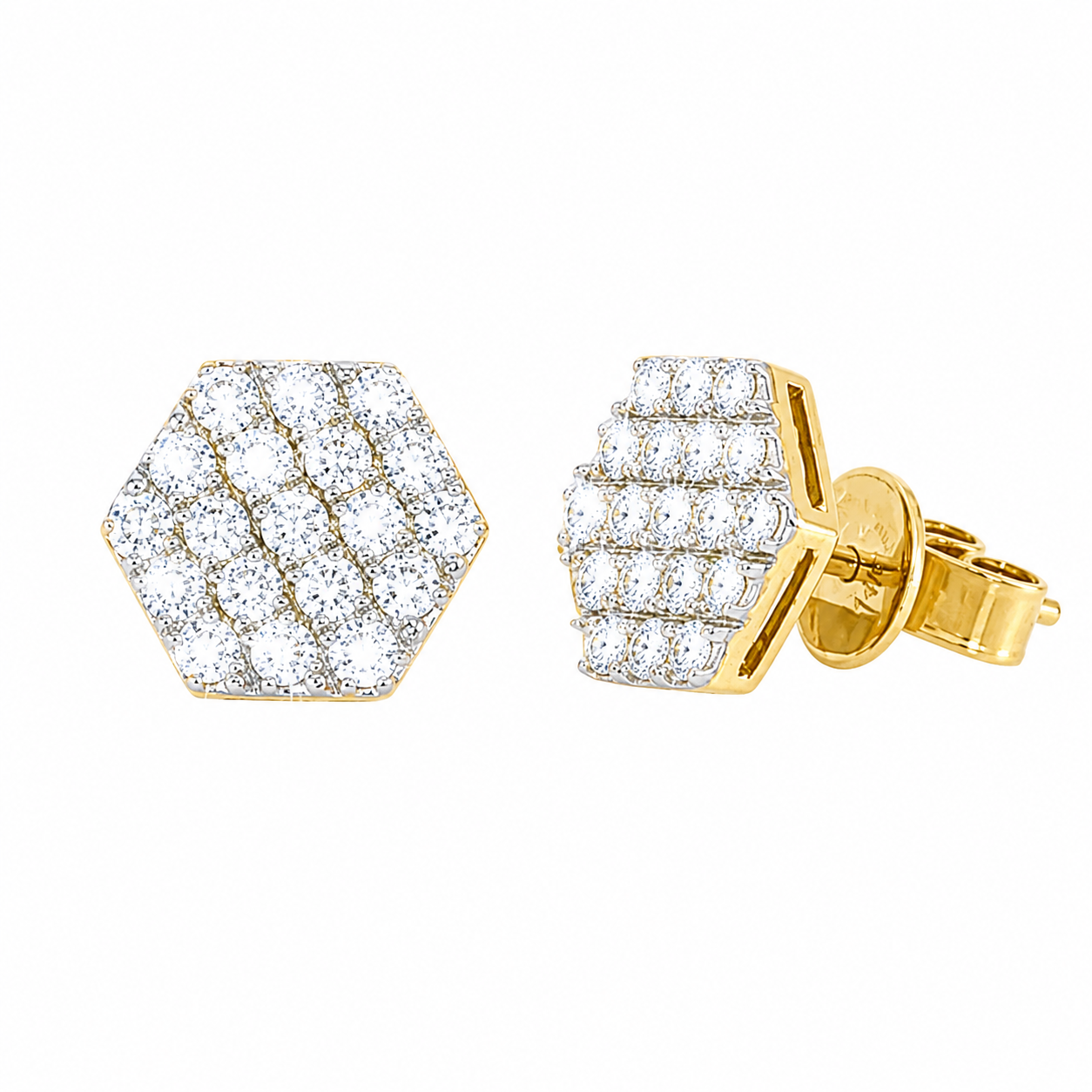 Diamond Hexagon Earrings Harris Jeweler Troy, OH