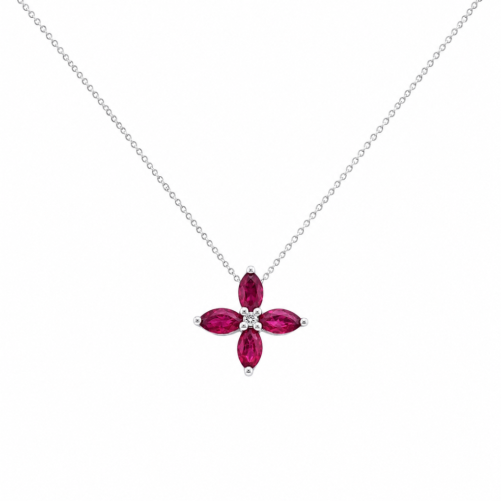 Ruby and Diamond Pendant Necklace Harris Jeweler Troy, OH