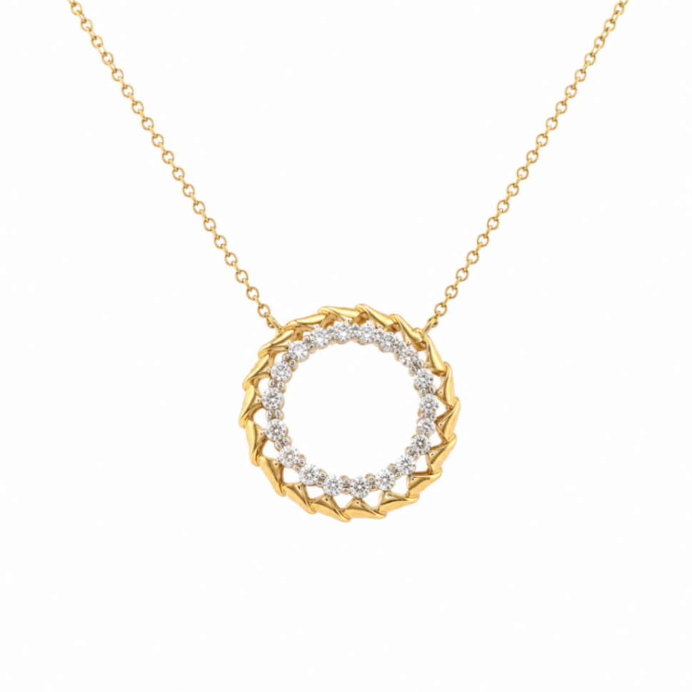 Diamond Circle Pendant Necklace Harris Jeweler Troy, OH