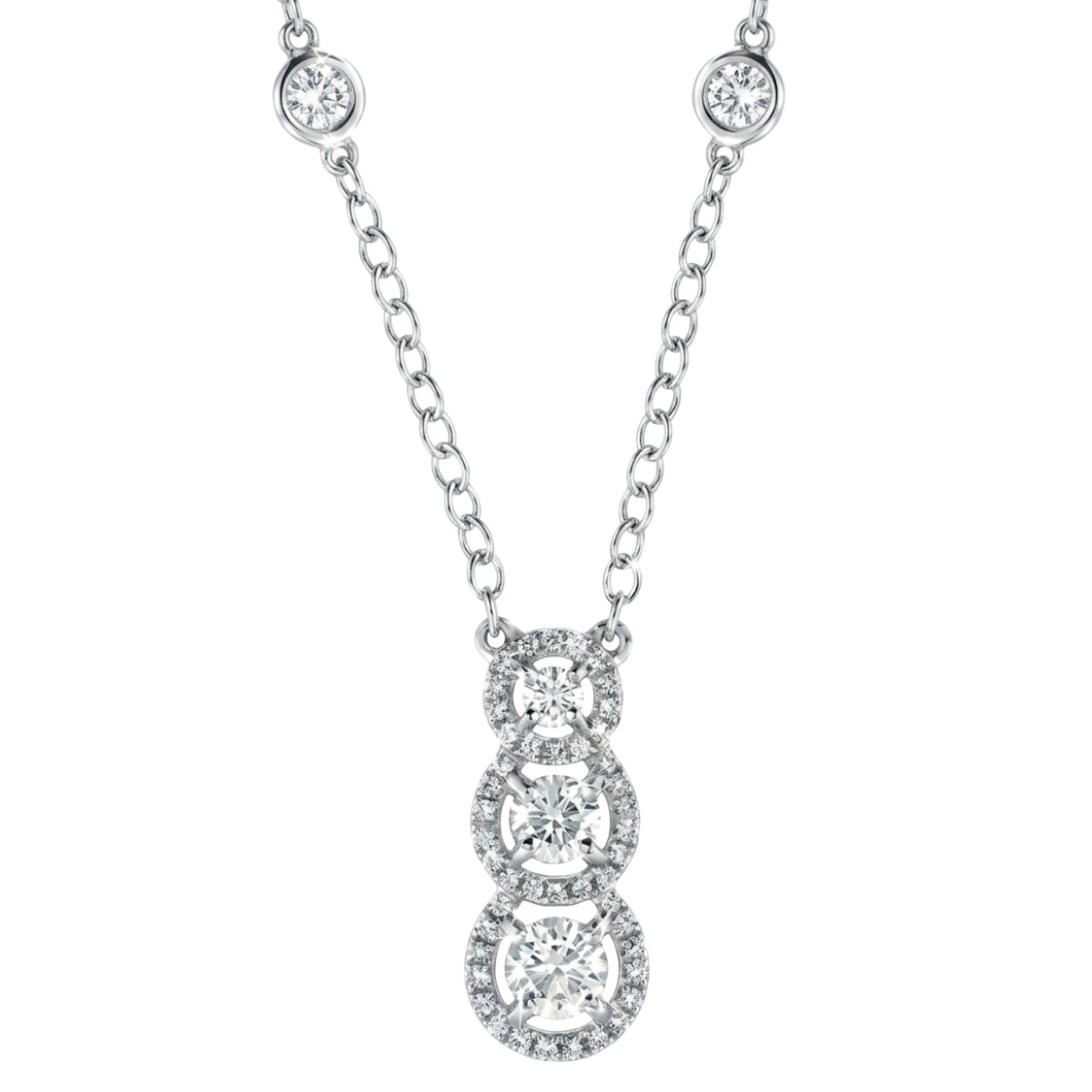 Diamond Drop Pendant Station Necklace Harris Jeweler Troy, OH
