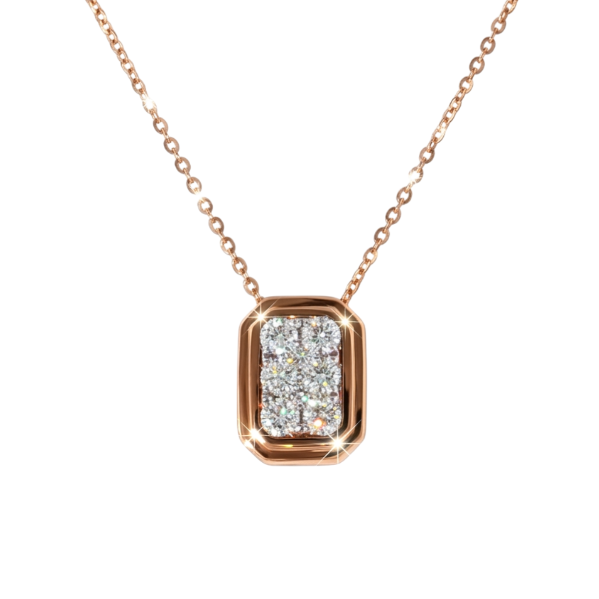 Diamond Rectangle Pendant Necklace Harris Jeweler Troy, OH