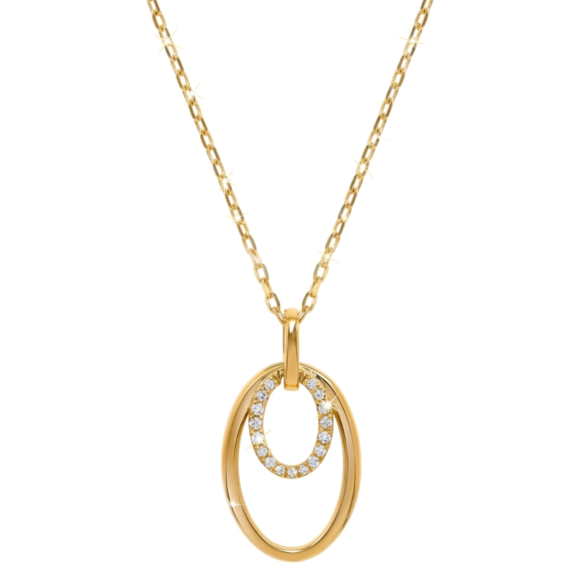 Diamond Double Oval Pendant Necklace Harris Jeweler Troy, OH