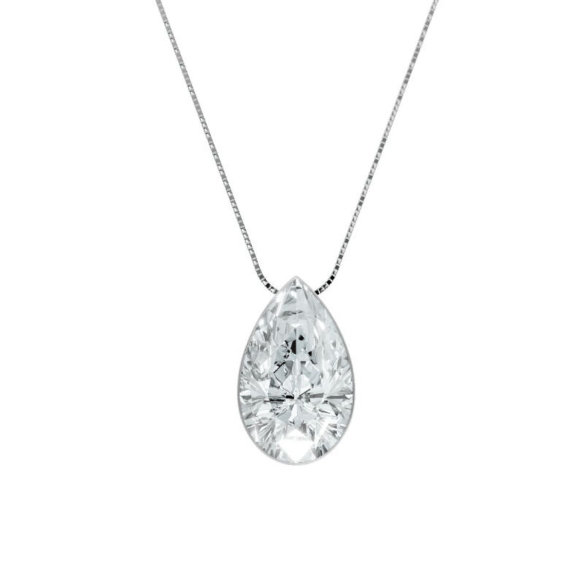 2CT Pear Shape Lab-Grown Diamond Solitaire Necklace Harris Jeweler Troy, OH