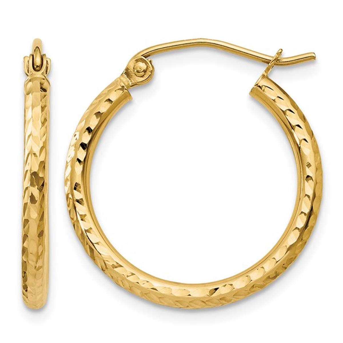20MM Gold Diamond Cut Hoop Earrings Harris Jeweler Troy, OH