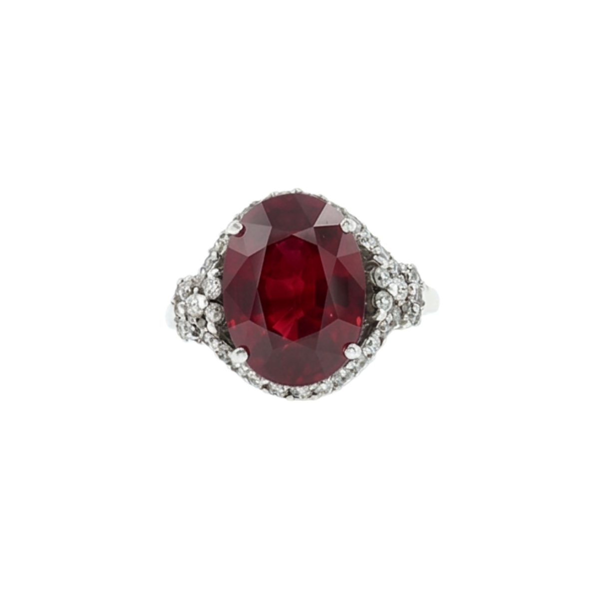 Ruby and Diamond Halo-Style Estate Ring Harris Jeweler Troy, OH