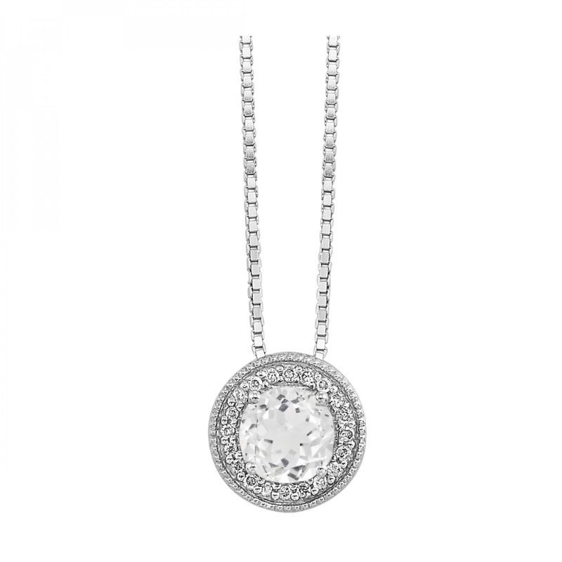 Topaz and Diamond Birthstone Pendant - April Birthstone Harris Jeweler Troy, OH