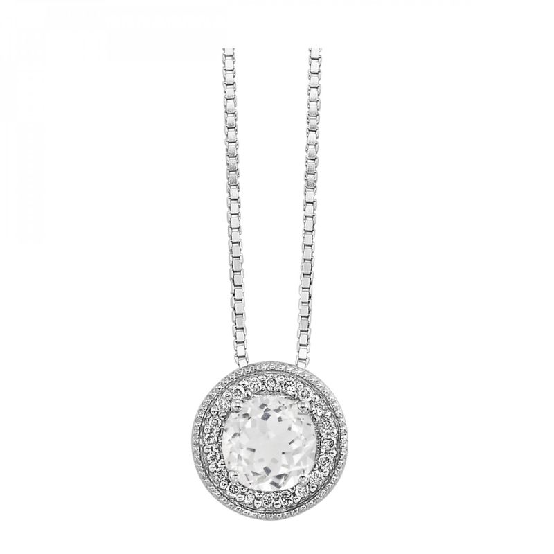 Aquamarine and Diamond Birthstone Pendant - March Birthstone Harris Jeweler Troy, OH
