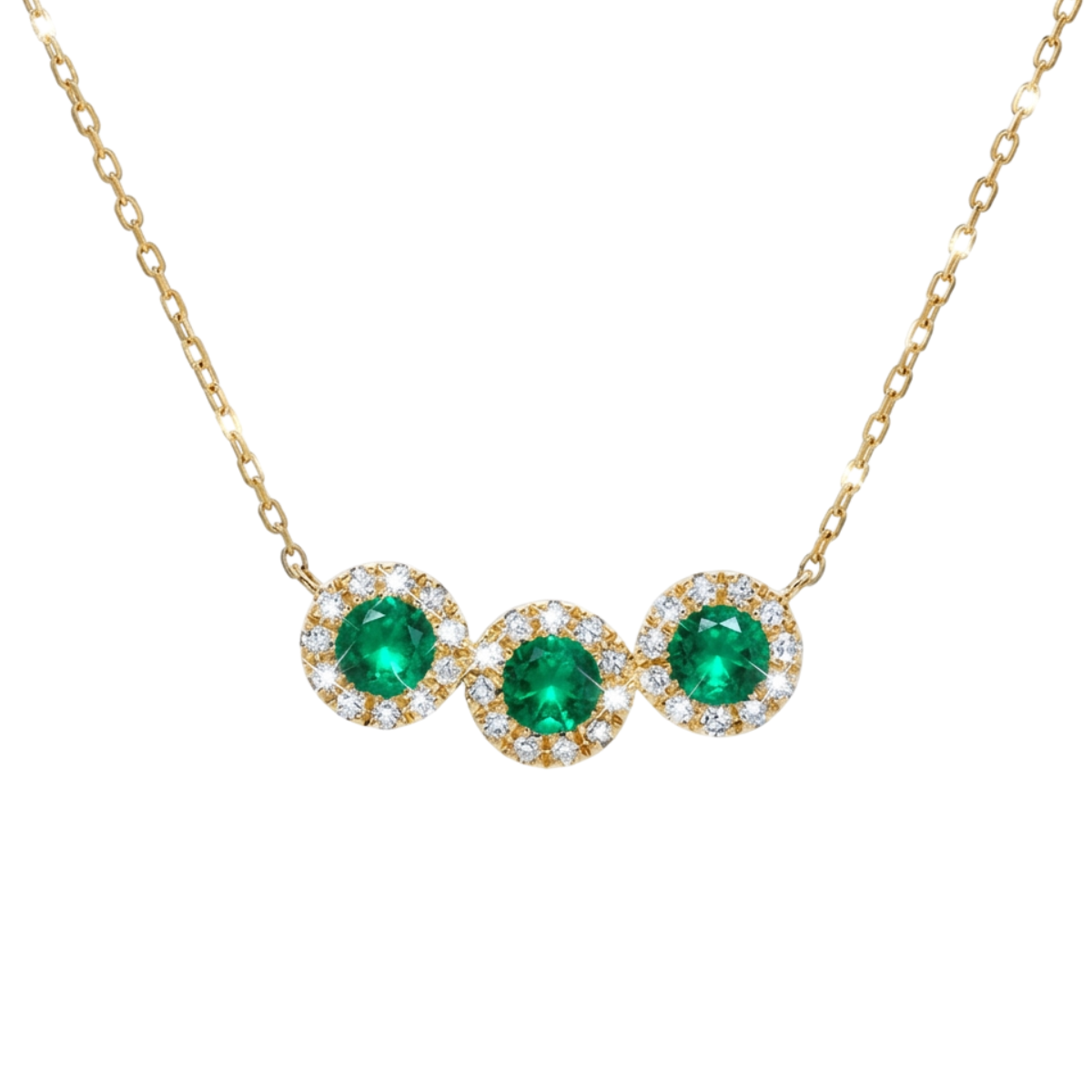 Emerald and Diamond Necklace Harris Jeweler Troy, OH