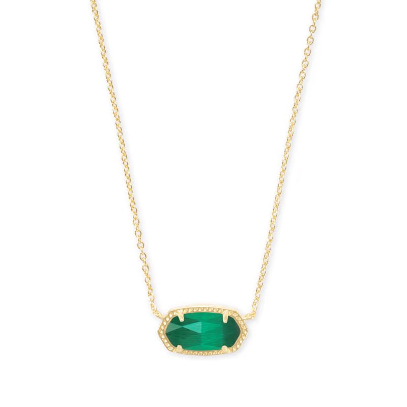 Kendra Scott Elisa Necklace in Emerald Cats-Eye Harris Jeweler Troy, OH