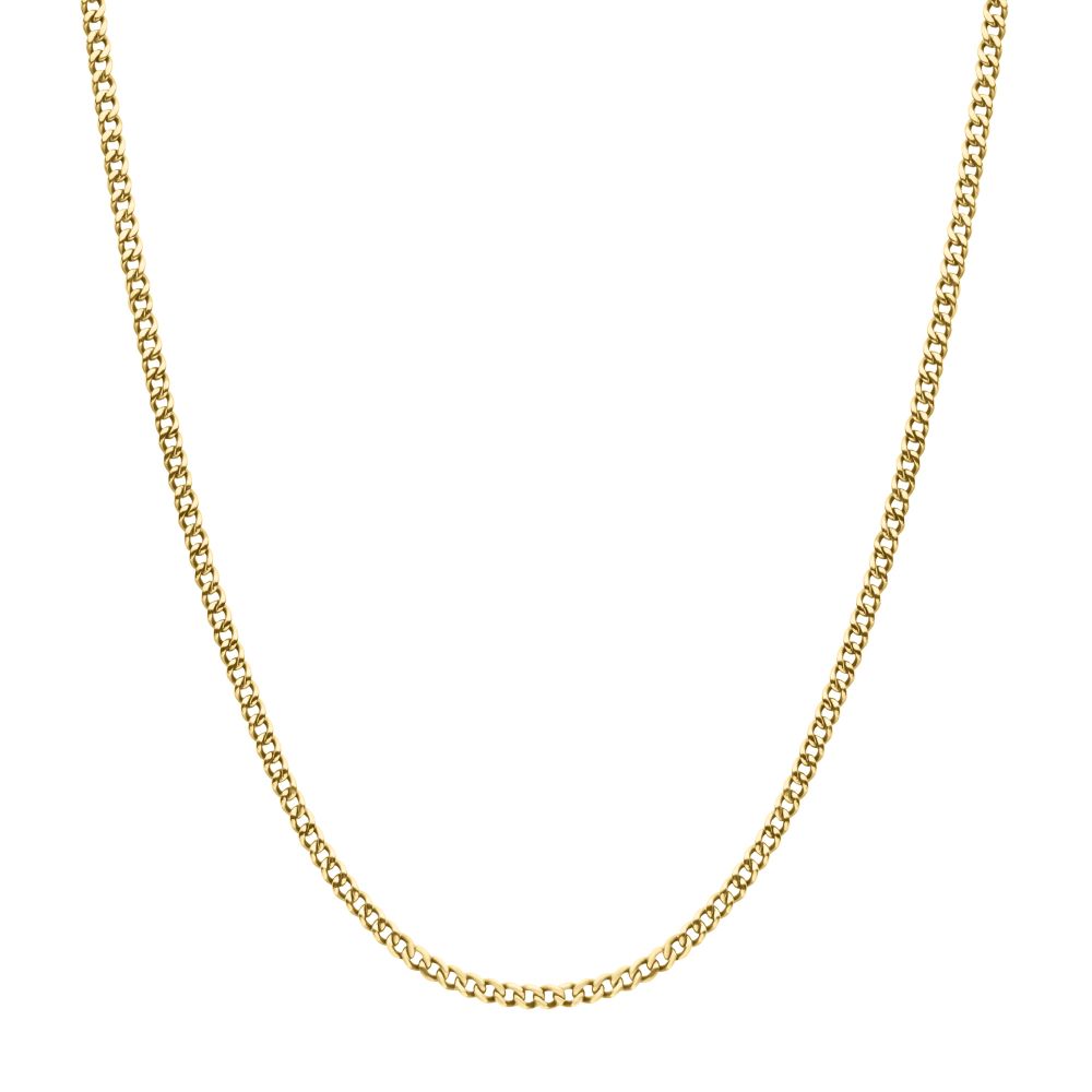 22" 18Kt Gold IP Titanium Flat Curb Chain Necklace Harris Jeweler Troy, OH