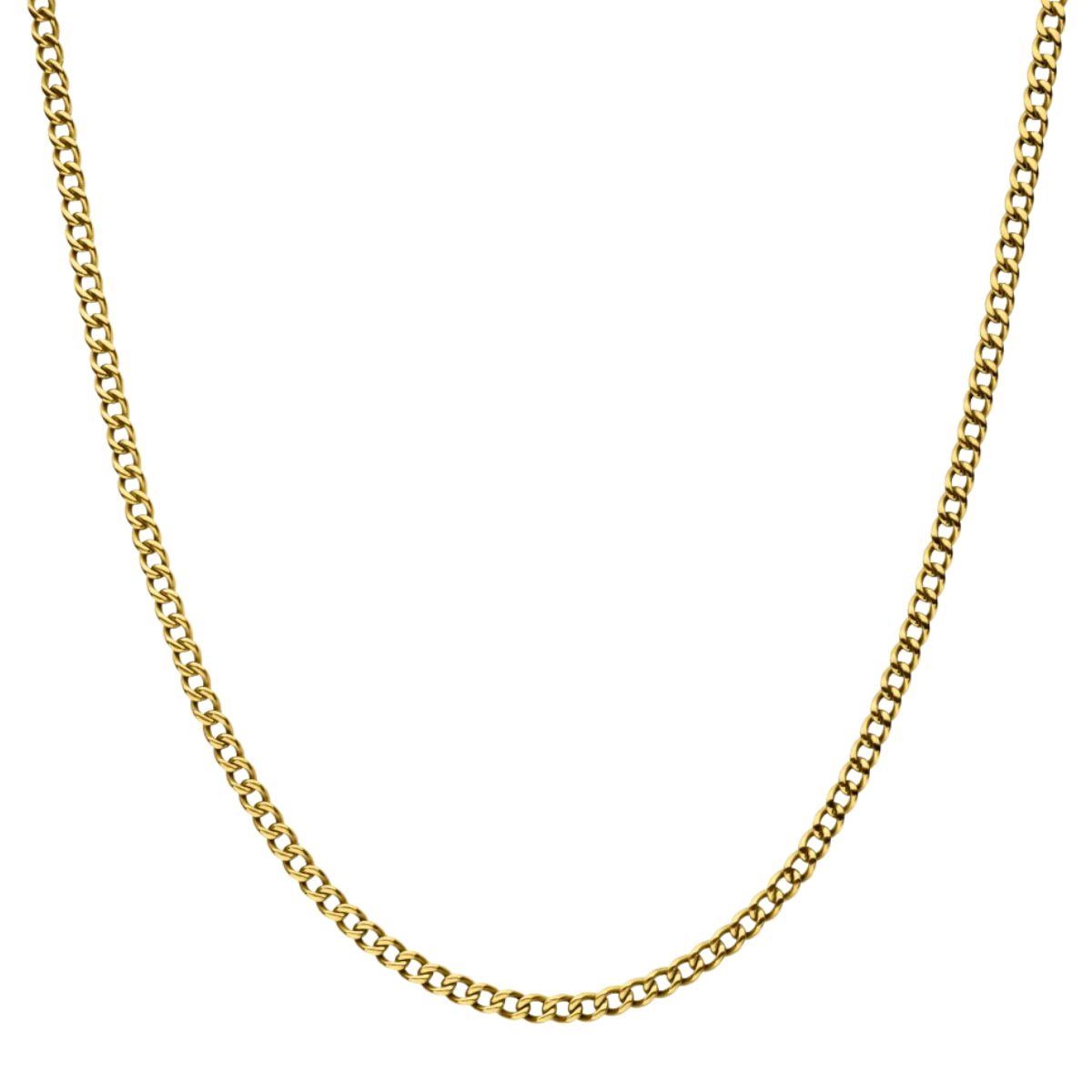 18" 18Kt Gold IP Titanium Flat Curb Chain Necklace Harris Jeweler Troy, OH