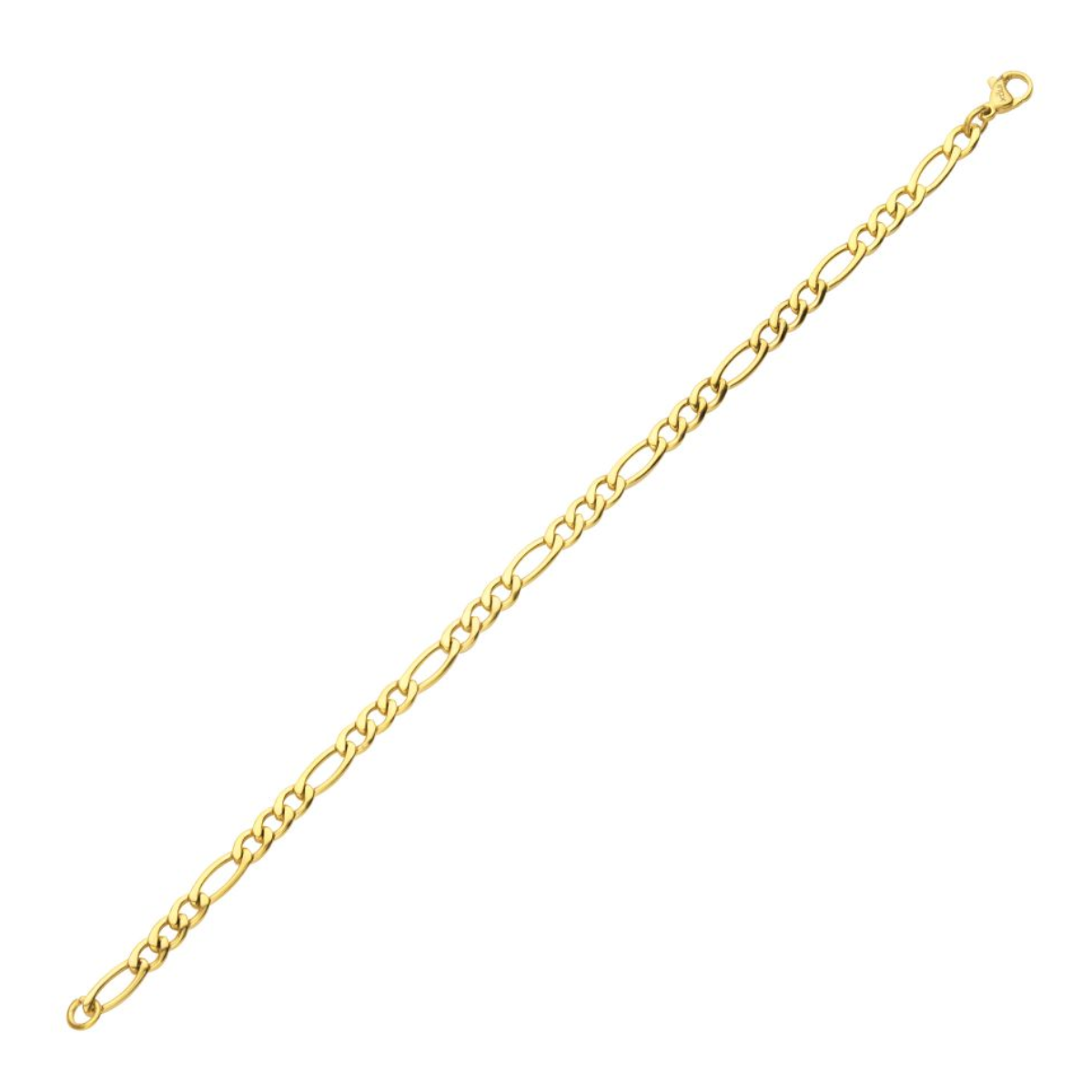 18Kt Gold IP Titanium Figaro Chain Bracelet Harris Jeweler Troy, OH