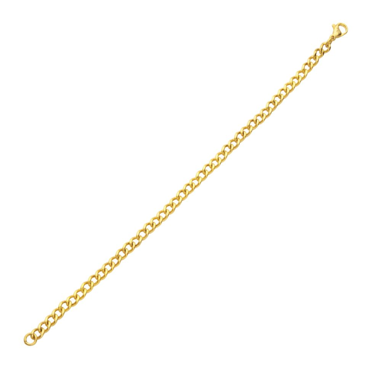 18Kt Gold IP Titanium Flat Curb Chain Bracelet Harris Jeweler Troy, OH