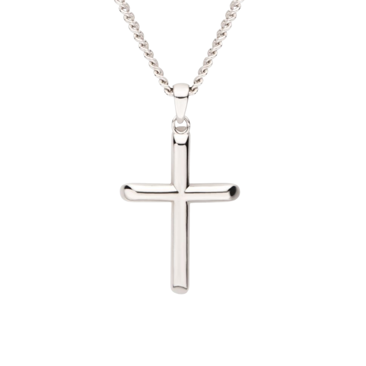 Sterling Silver Classica Cross Pendant with Flat Diamond Cut Chain Harris Jeweler Troy, OH