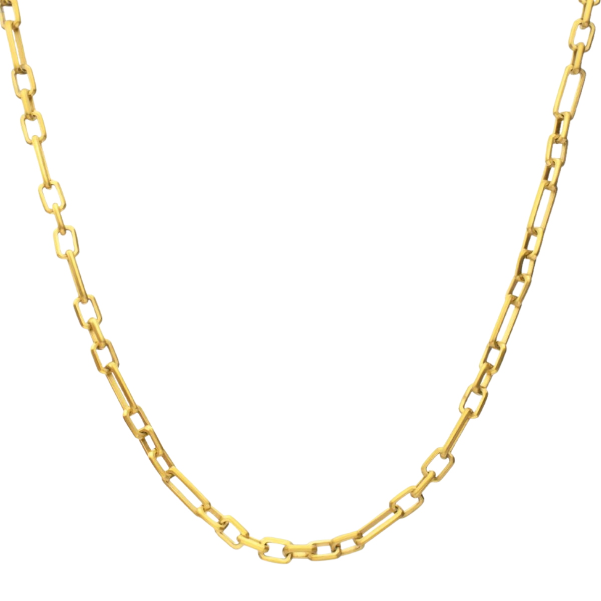24" 18Kt Gold IP Steel Brushed Finish Figaro Chain Necklace Harris Jeweler Troy, OH