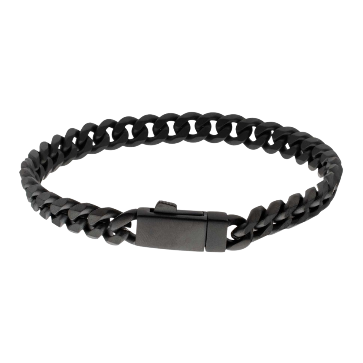 Black IP Titanium Matte Finish Diamond Cut Cuban Chain Bracelet Harris Jeweler Troy, OH