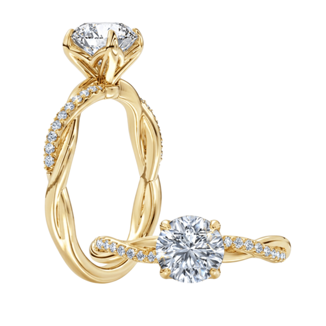 1 1/2CT Round Lab-Grown Diamond Engagement Ring with Twist-Style - Propose Tonight! Harris Jeweler Troy, OH