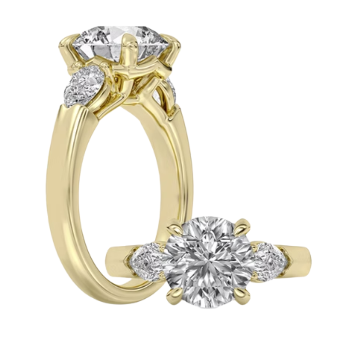 3CT Round Lab-Grown Diamond Three-Stone Style Engagement Ring - Propose Tonight! Harris Jeweler Troy, OH