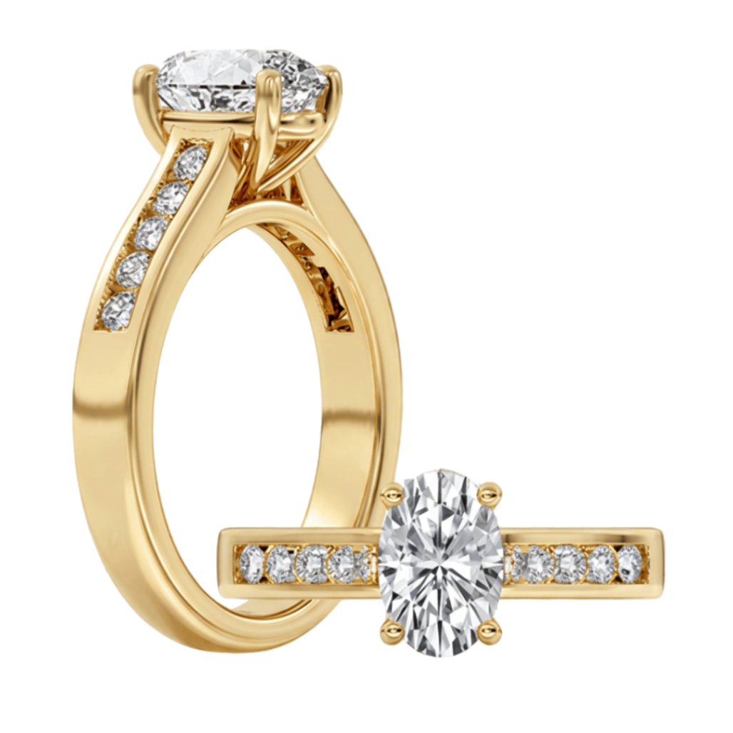 1 1/4CT Oval Lab-Grown Channel Solitaire Engagement Ring - Propose Tonight! Harris Jeweler Troy, OH