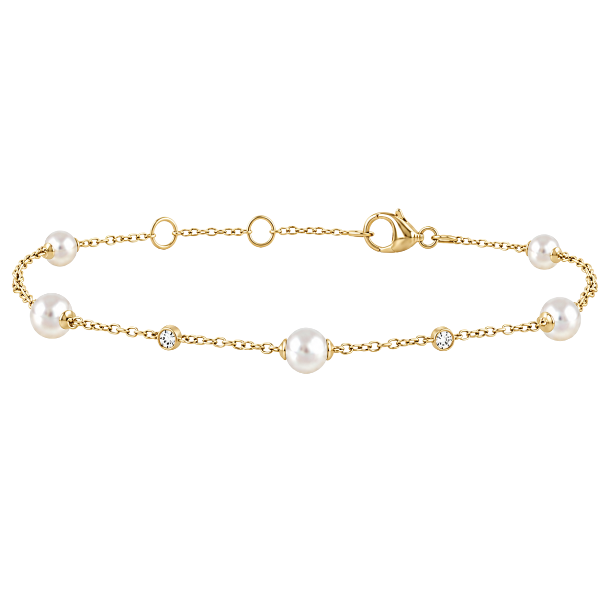 Pearl and Diamond Station Bracelet Harris Jeweler Troy, OH