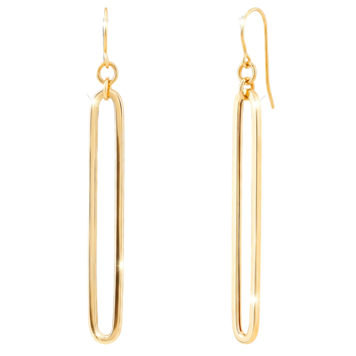 Gold Paperclip Dangle Earrings Harris Jeweler Troy, OH