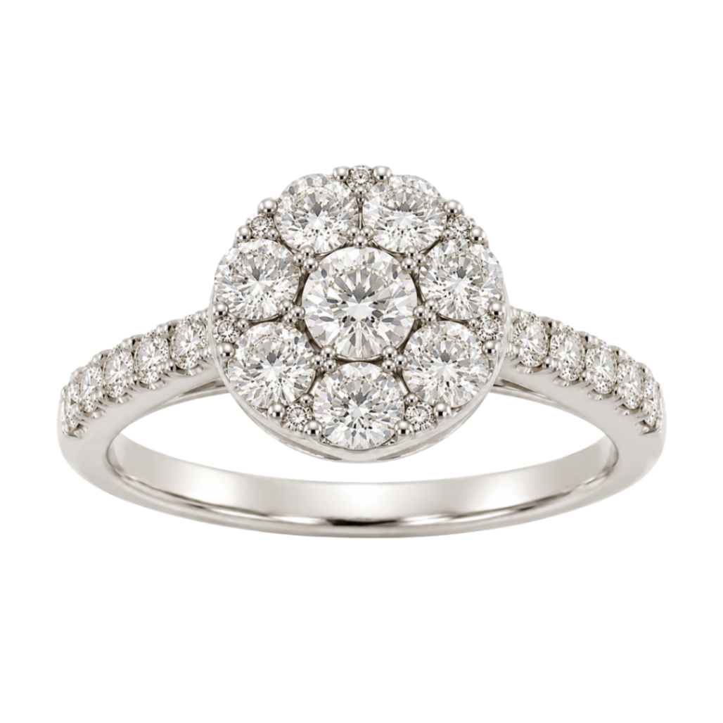 Center of My Universe Round Halo Diamond Ring Harris Jeweler Troy, OH
