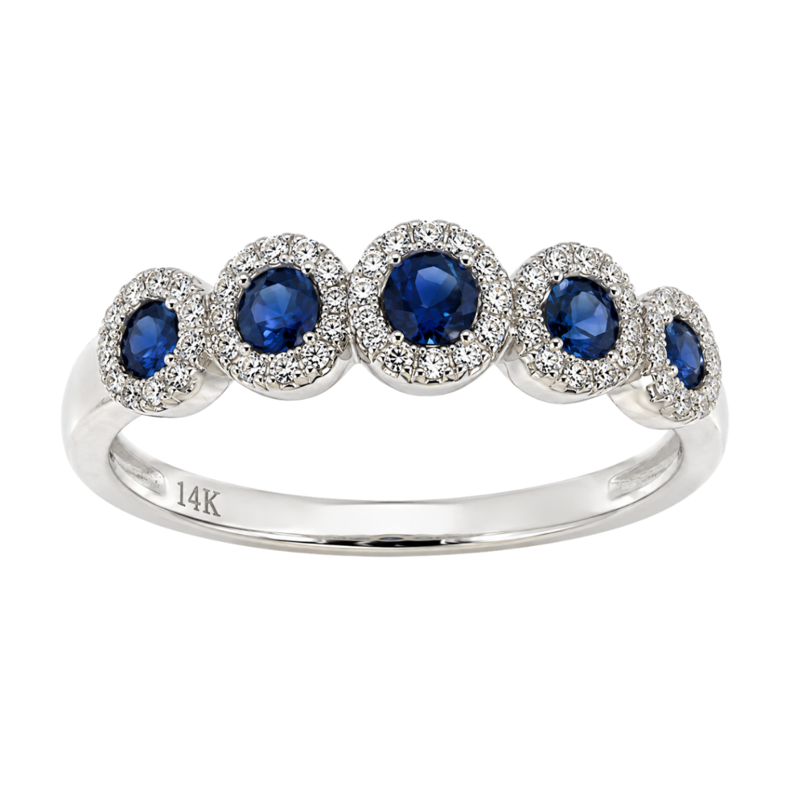 Sapphire and Diamond Halo-Style Ring Harris Jeweler Troy, OH
