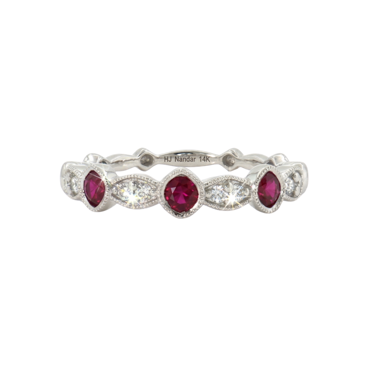 Ruby and Diamond Band-Style Ring Harris Jeweler Troy, OH