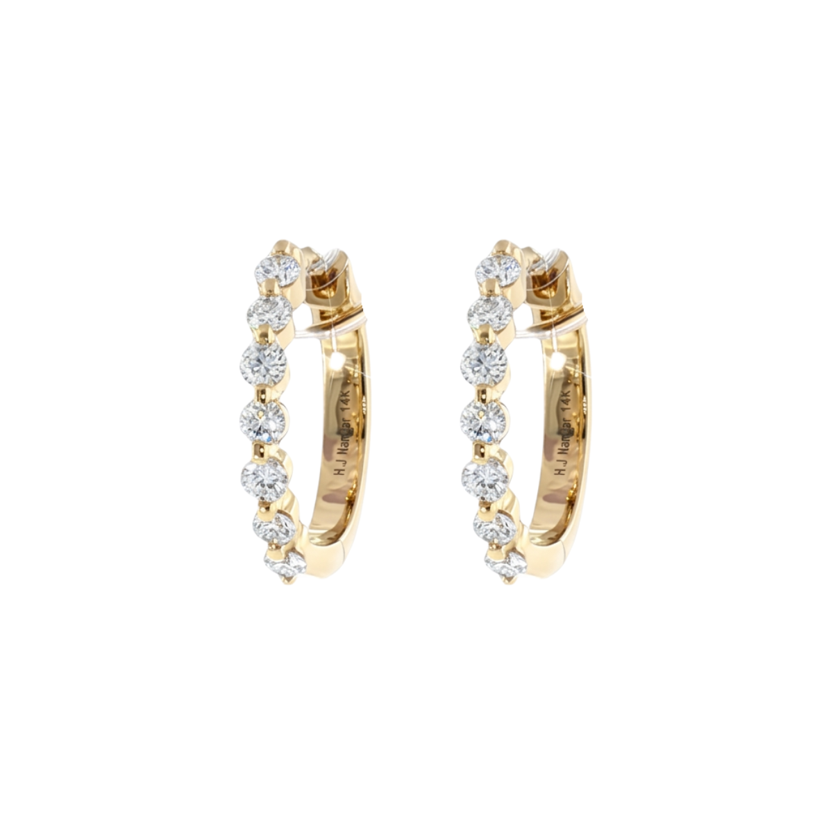 Diamond Single-Prong Huggie Hoop Earrings Harris Jeweler Troy, OH