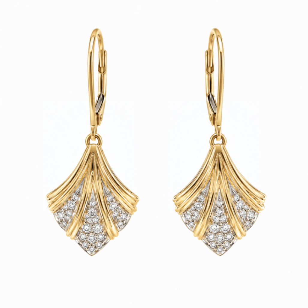 Dangle Diamond Estate Earrings Harris Jeweler Troy, OH