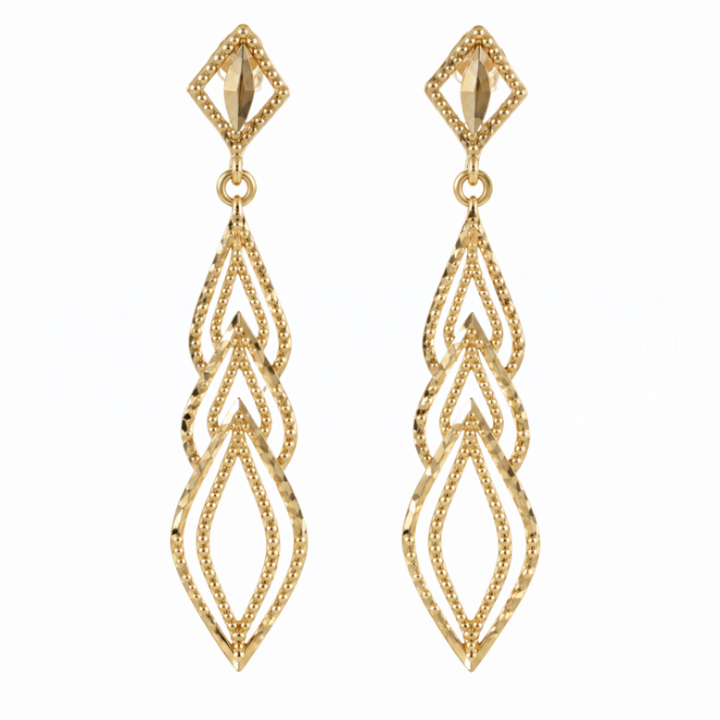 Filigree Dangle Estate Earrings Harris Jeweler Troy, OH