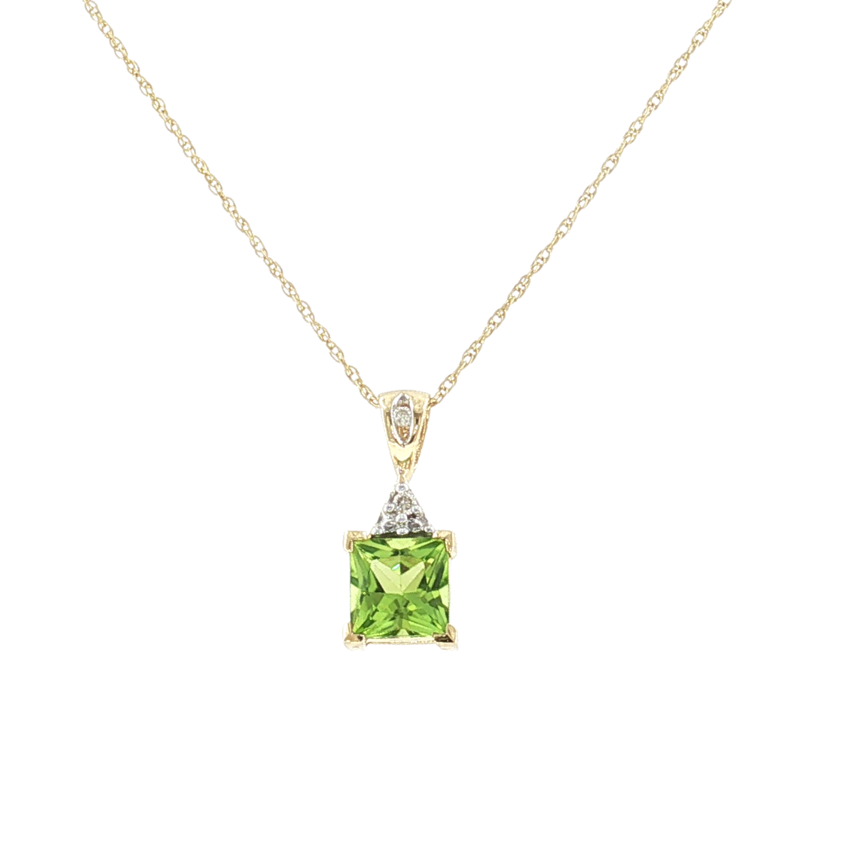 Peridot and Diamond Estate Necklace Harris Jeweler Troy, OH