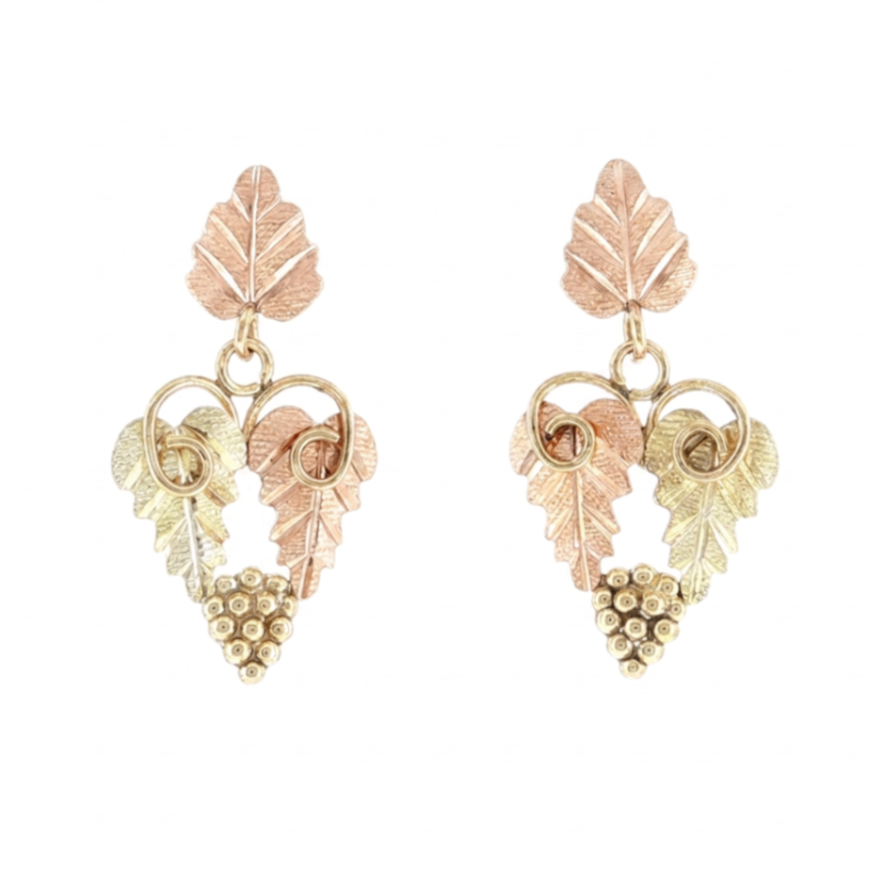 Black Hills Gold Leaf Estate Earrings Harris Jeweler Troy, OH