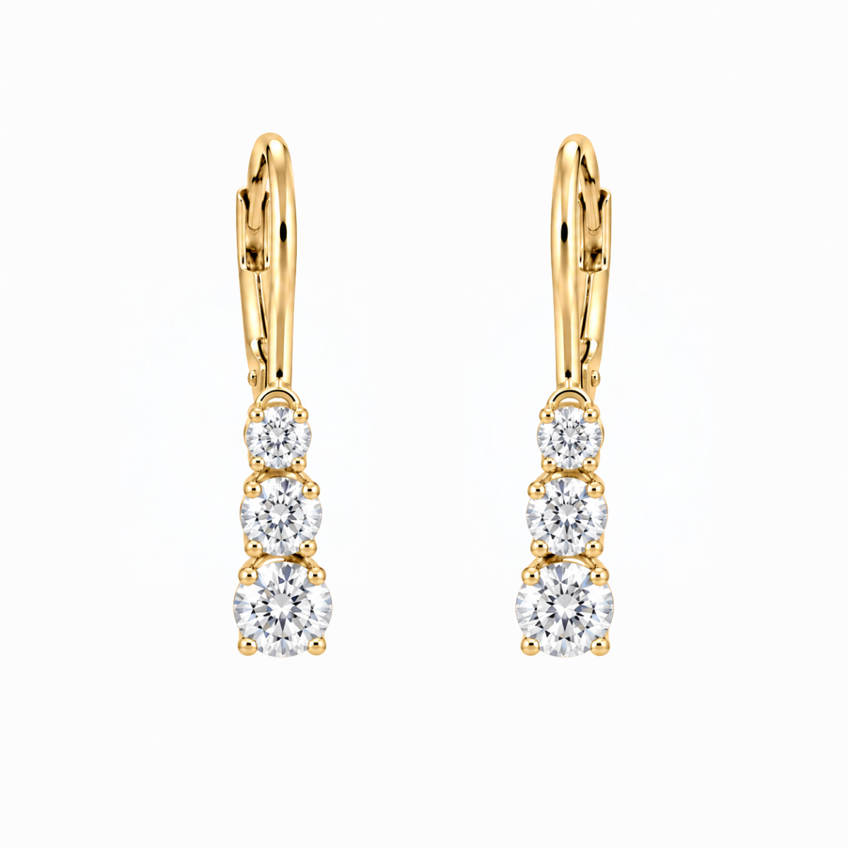 1/4CTW Diamond 3-Stone Estate Earrings Harris Jeweler Troy, OH
