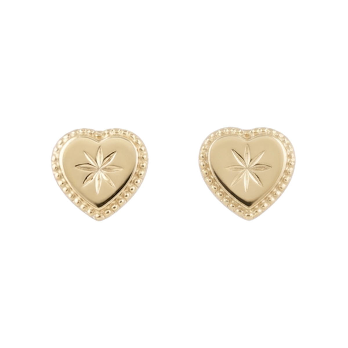 Gold Heart Stud Earrings Harris Jeweler Troy, OH