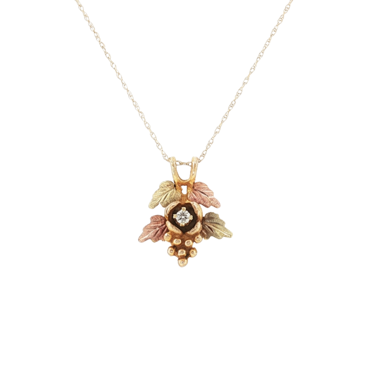 Black Hills Gold Diamond Estate Necklace Harris Jeweler Troy, OH