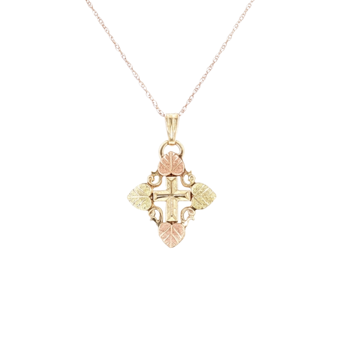 Black Hills Gold Estate Cross Necklace Harris Jeweler Troy, OH