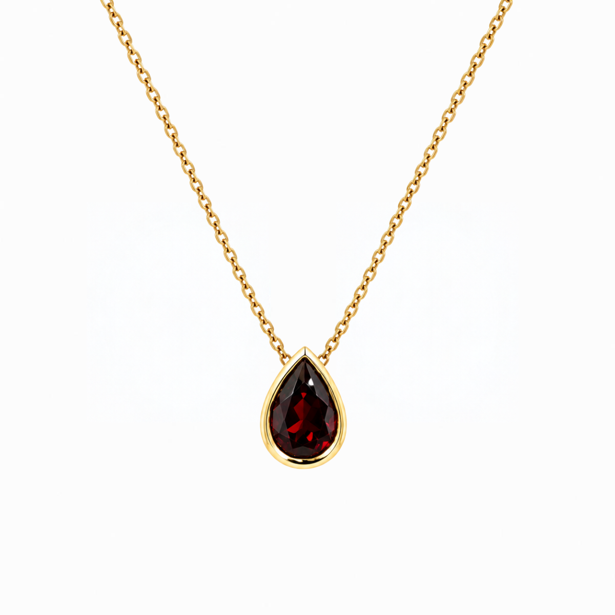 Garnet Solitaire Necklace Harris Jeweler Troy, OH