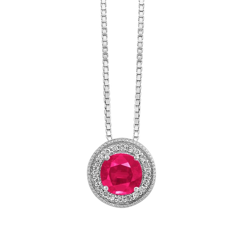 Pink Tourmaline and Diamond Birthstone Pendant - October Birthstone Harris Jeweler Troy, OH
