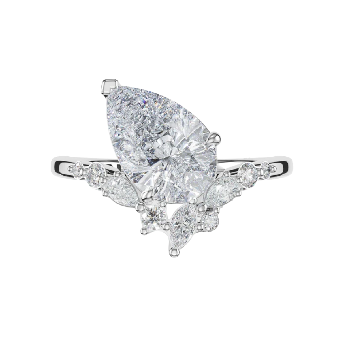 Tacori Pear Shape Diamond Off-Set Semi-Mount Engagement Ring Harris Jeweler Troy, OH